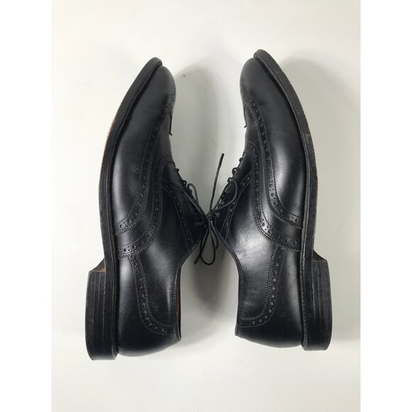 Allen Edmonds Men’s 9.5C Chester Black Leather Wingtip Oxford Dress Shoes - Picture 4 of 10